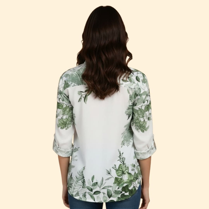 Women’s Loose-fit Blouse with Floral Print