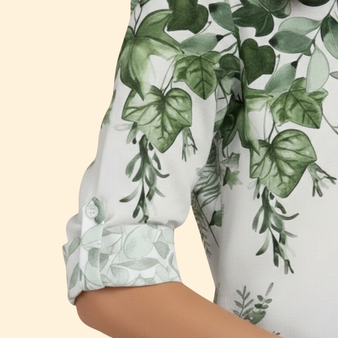 Women’s Loose-fit Blouse with Floral Print