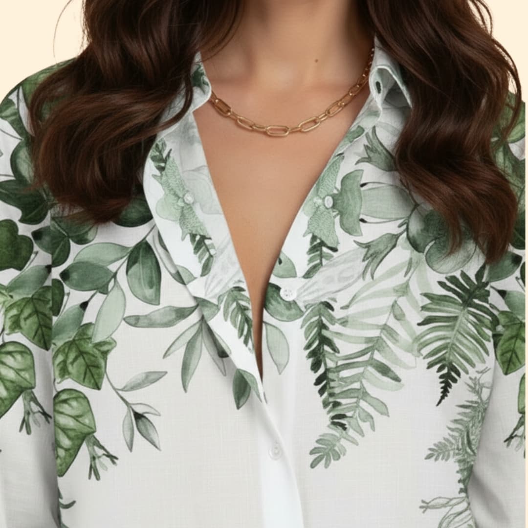 Women’s Loose-fit Blouse with Floral Print