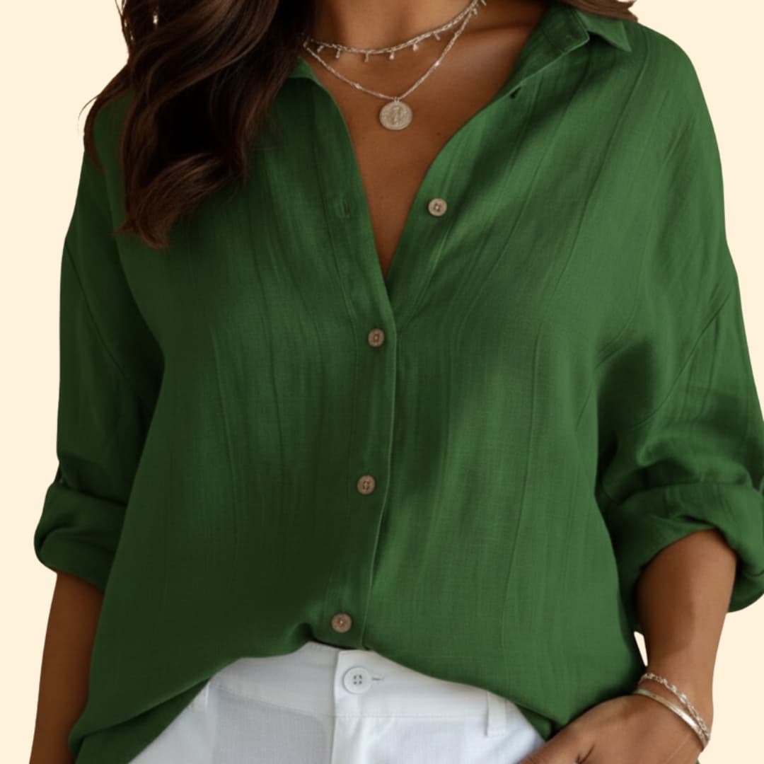 Women’s Loose Blouse with Button Closure
