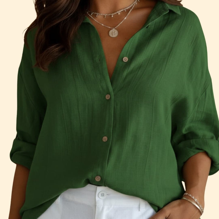 Women’s Loose Blouse with Button Closure
