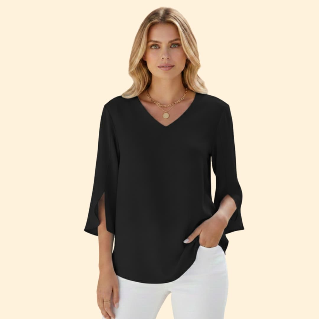Women’s Loose Blouse with V-neck