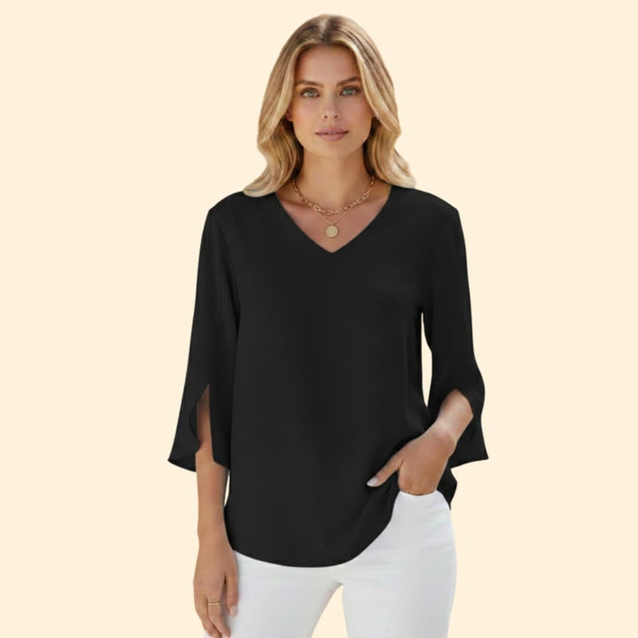 Women’s Loose Blouse with V-neck