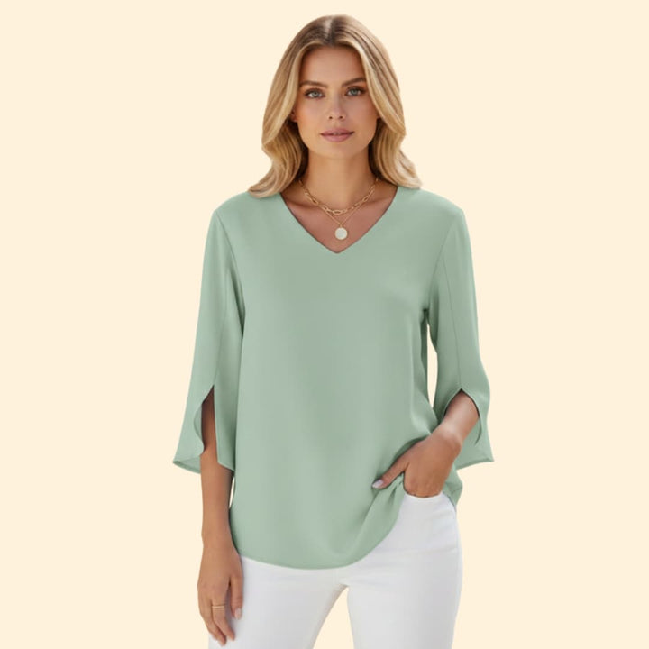 Women’s Loose Blouse with V-neck