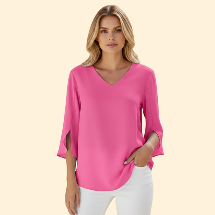 Women’s Loose Blouse with V-neck