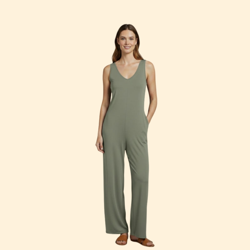 Women’s Sleeveless Jumpsuit with Casual Fit