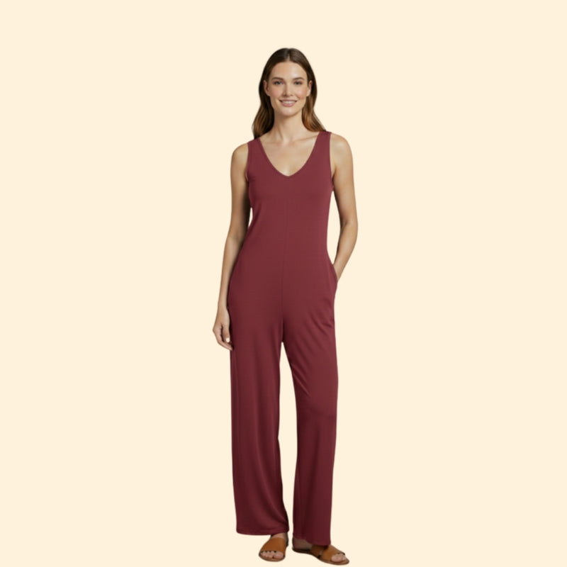 Women’s Sleeveless Jumpsuit with Casual Fit