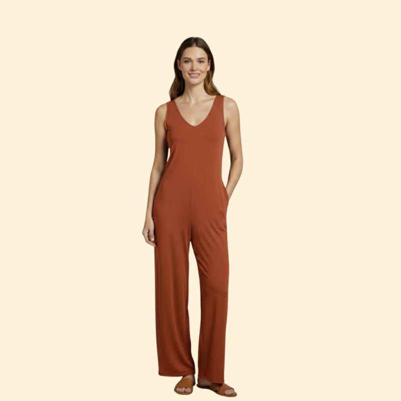 Women’s Sleeveless Jumpsuit with Casual Fit