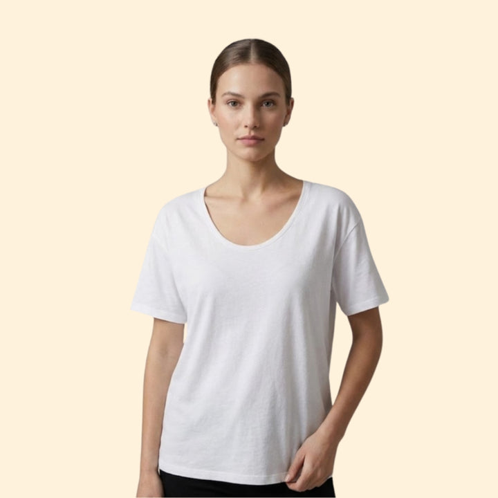 Women’s Loose Fit Shirt with Curved Hem