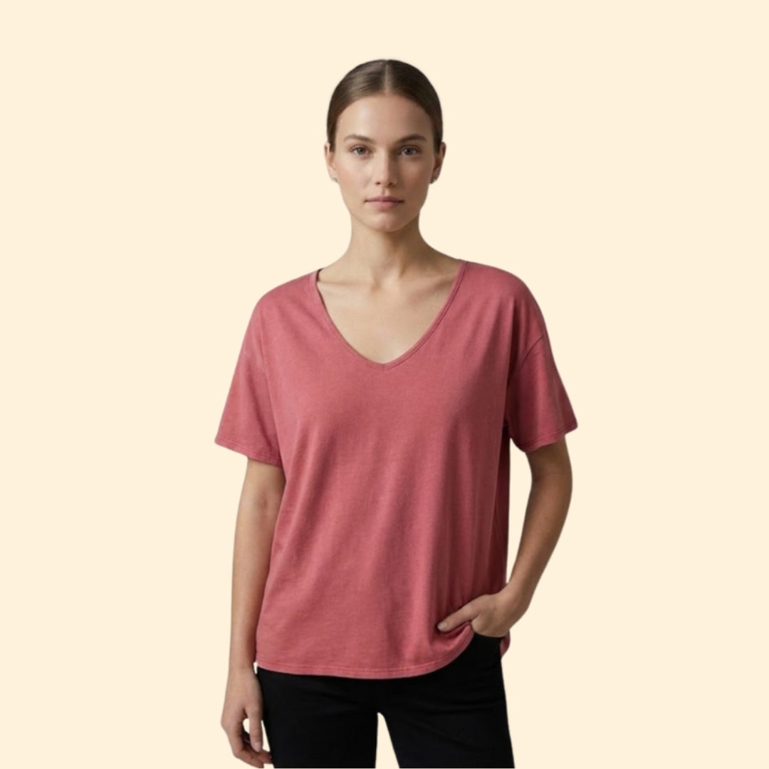 Women’s Loose Fit Shirt with Curved Hem