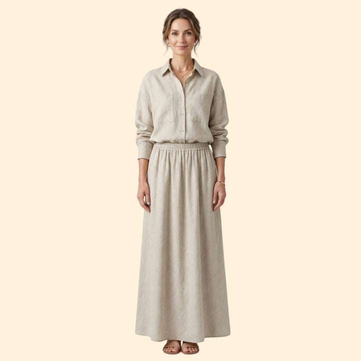 Women’s Loose Fit Shirt with Maxi Skirt