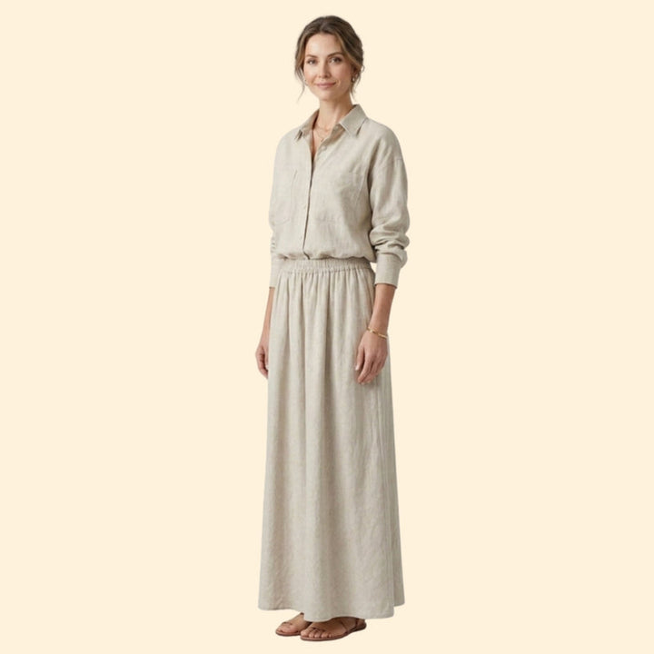 Women’s Loose Fit Shirt with Maxi Skirt