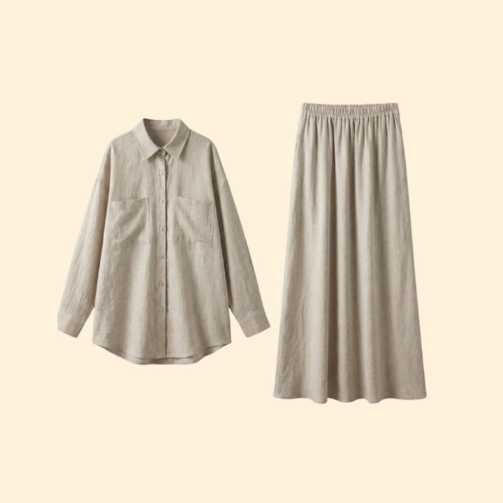 Women’s Loose Fit Shirt with Maxi Skirt