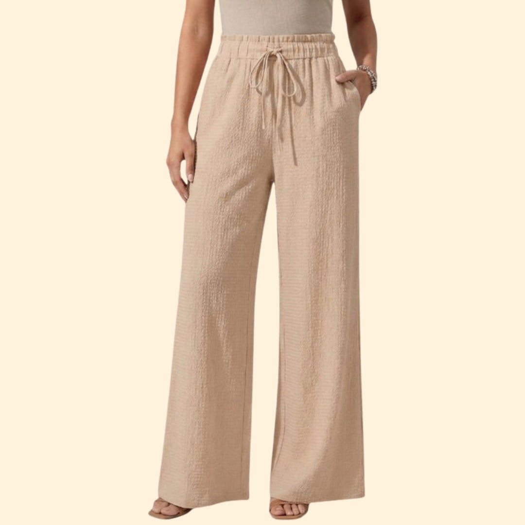 Women’s Loose Fit Summer Trousers with Tie Waist