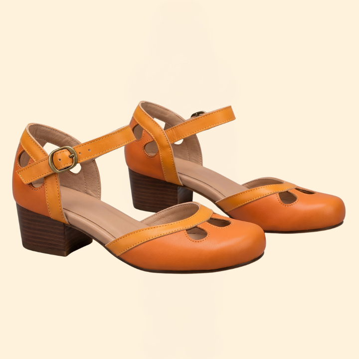 Women's Low-Heeled Sandals with Strap