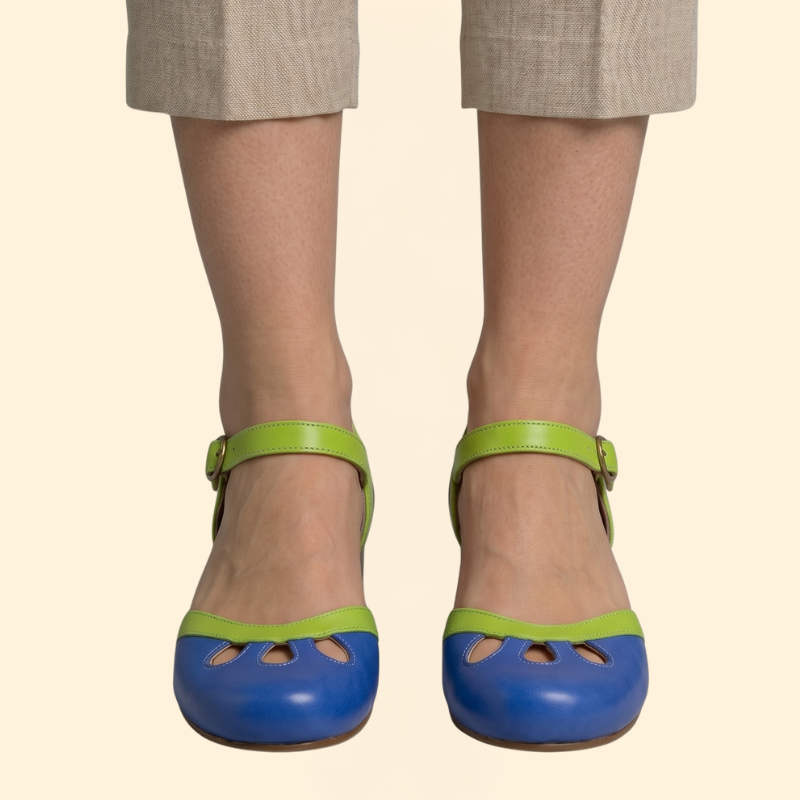 Women's Low-Heeled Sandals with Strap