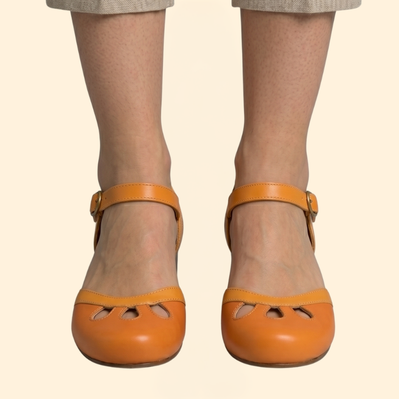 Women's Low-Heeled Sandals with Strap
