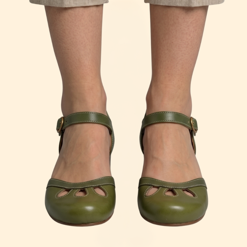 Women's Low-Heeled Sandals with Strap