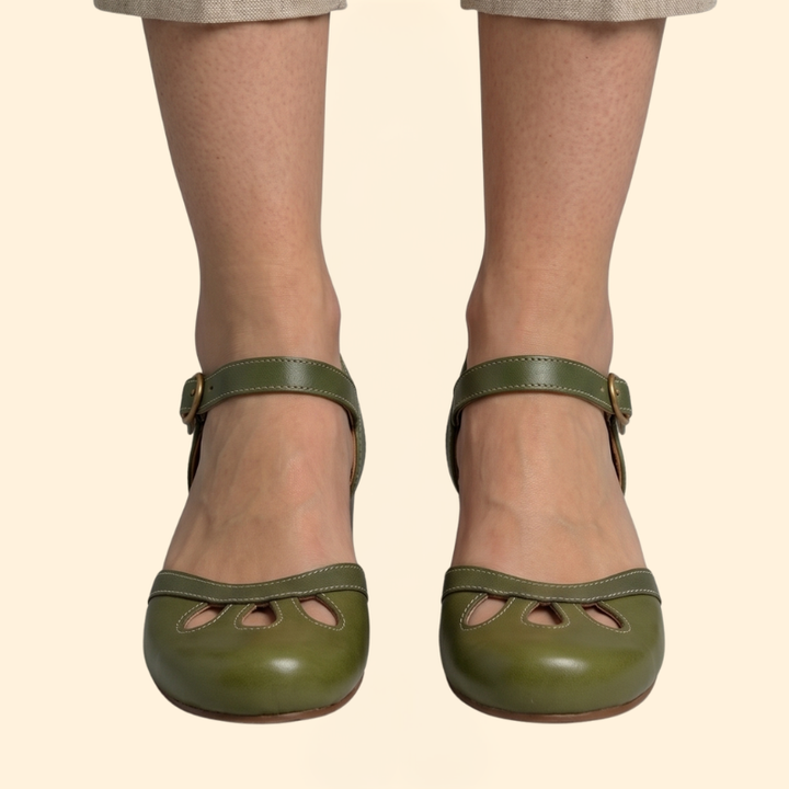 Women's Low-Heeled Sandals with Strap