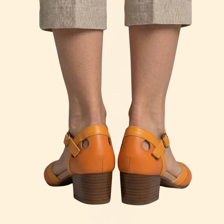 Women's Low-Heeled Sandals with Strap