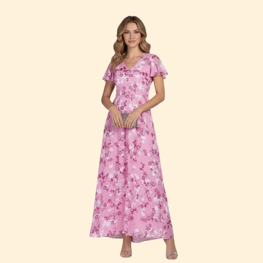 Women’s Maxi Dress with Flutter Sleeves
