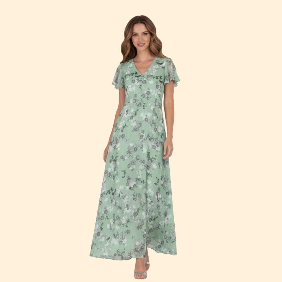 Women’s Maxi Dress with Flutter Sleeves