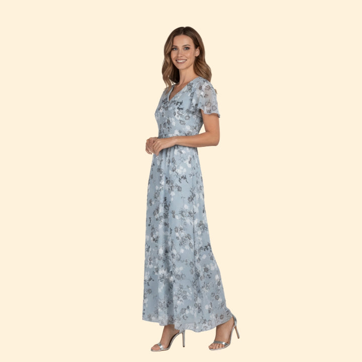 Women’s Maxi Dress with Flutter Sleeves