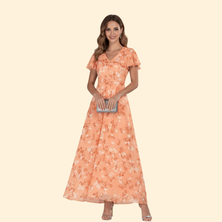Women’s Maxi Dress with Flutter Sleeves