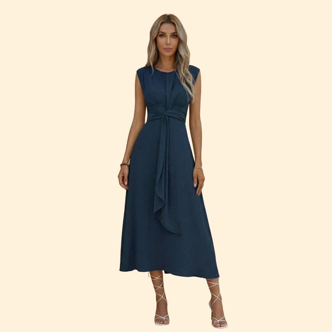 Women's Maxi Dress with Front Tie Knot