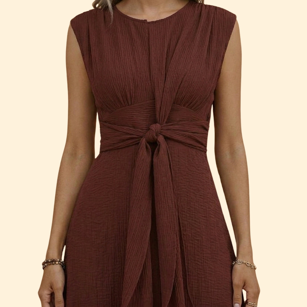 Women's Maxi Dress with Front Tie Knot