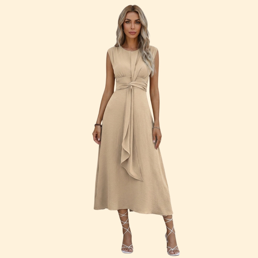 Women's Maxi Dress with Front Tie Knot