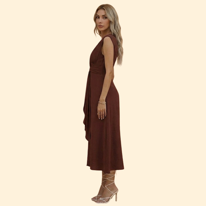 Women's Maxi Dress with Front Tie Knot