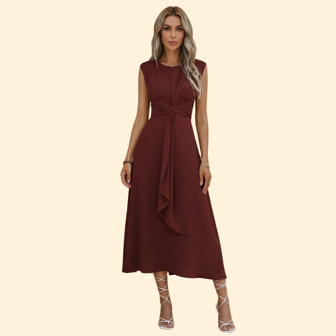 Women's Maxi Dress with Front Tie Knot