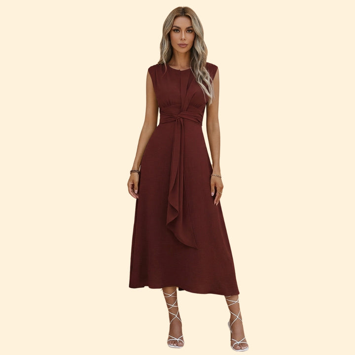 Women's Maxi Dress with Front Tie Knot