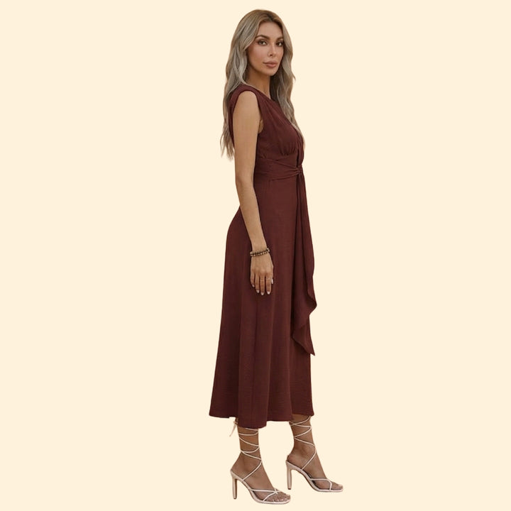 Women's Maxi Dress with Front Tie Knot