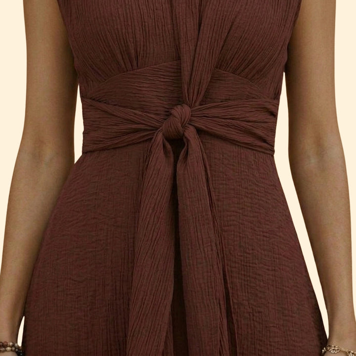 Women's Maxi Dress with Front Tie Knot