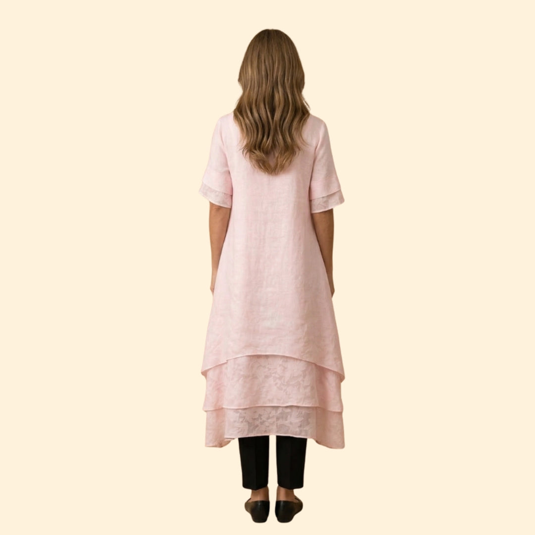 Women’s Maxi Dress with Layered Asymmetric Hem