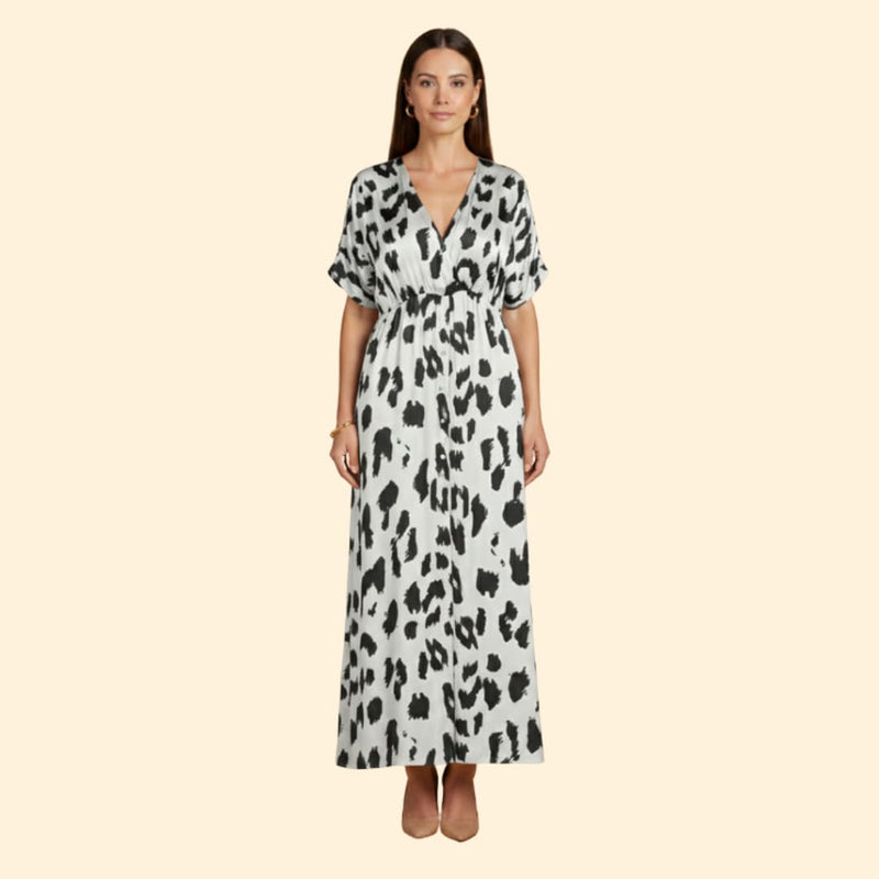 Women’s Maxi Dress with Leopard Print