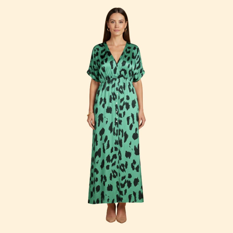 Women’s Maxi Dress with Leopard Print