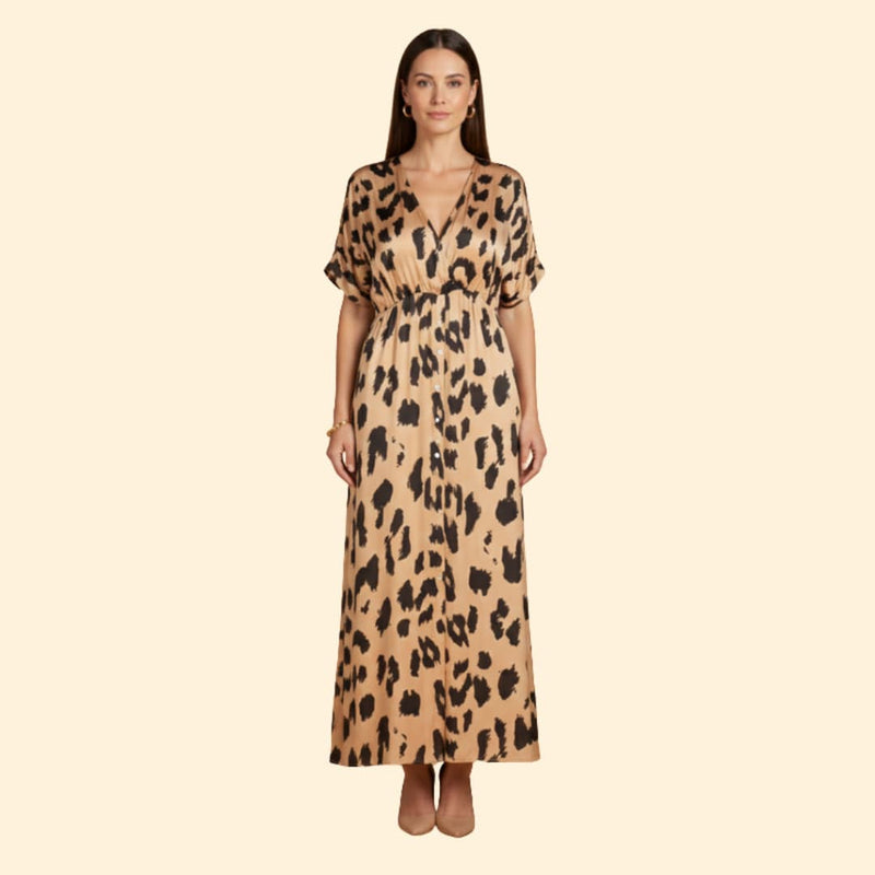 Women’s Maxi Dress with Leopard Print