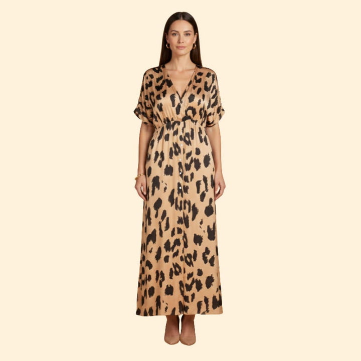 Women’s Maxi Dress with Leopard Print