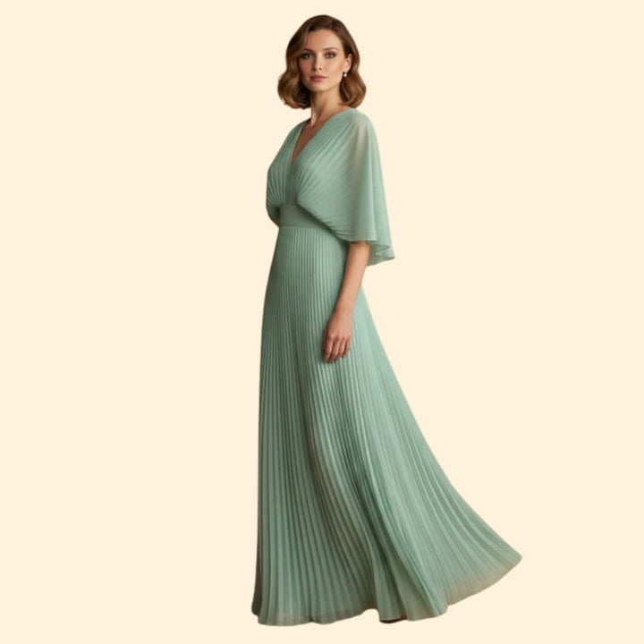Women's Maxi Dress with Pleated Detail