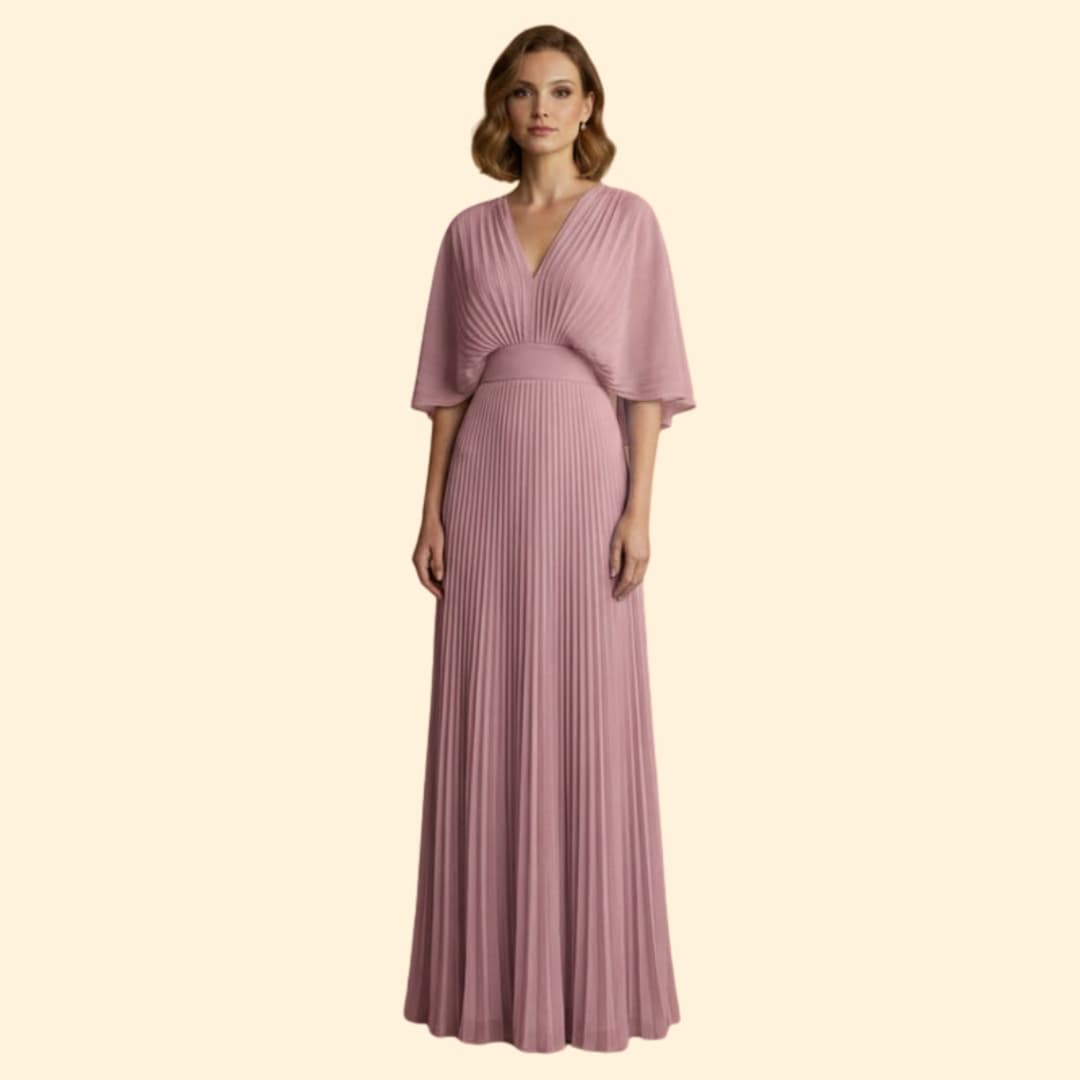 Women's Maxi Dress with Pleated Detail