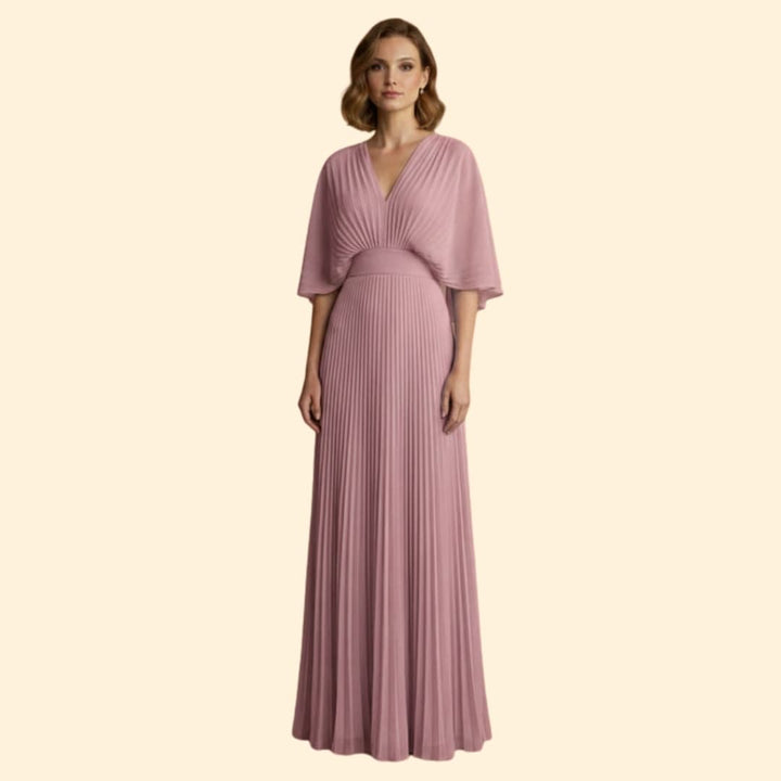 Women's Maxi Dress with Pleated Detail