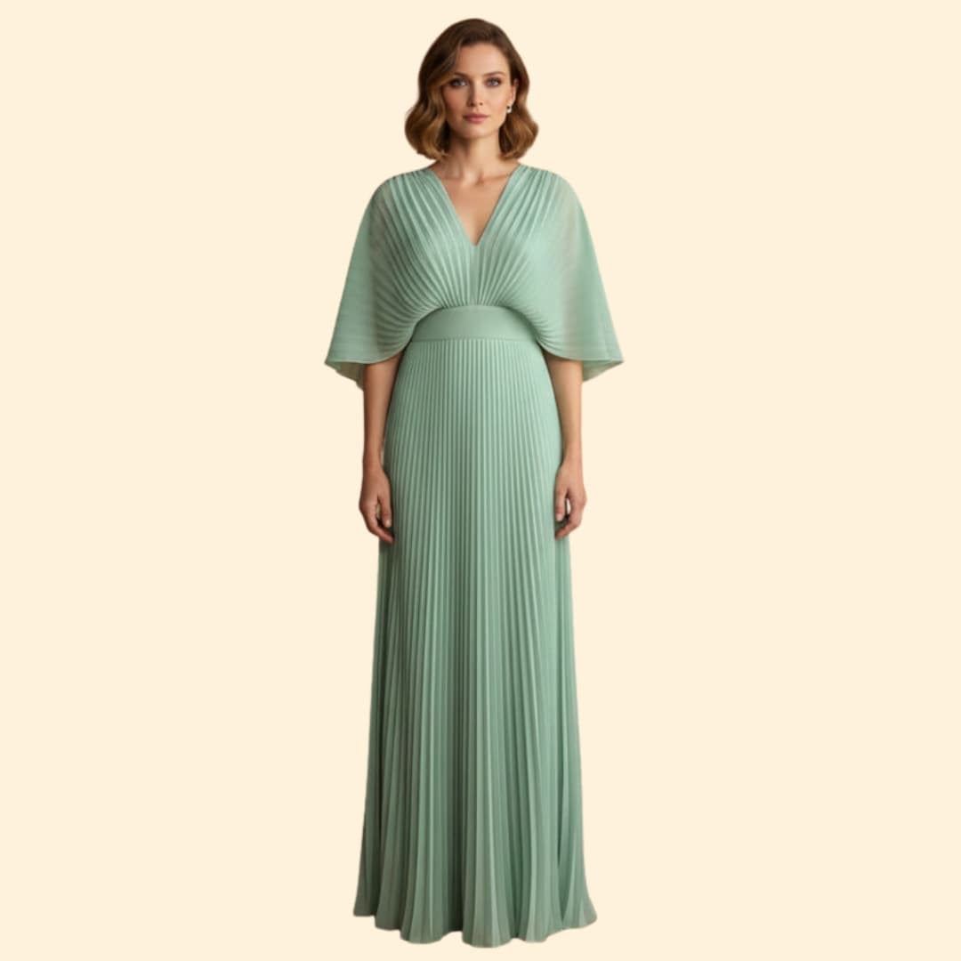Women's Maxi Dress with Pleated Detail