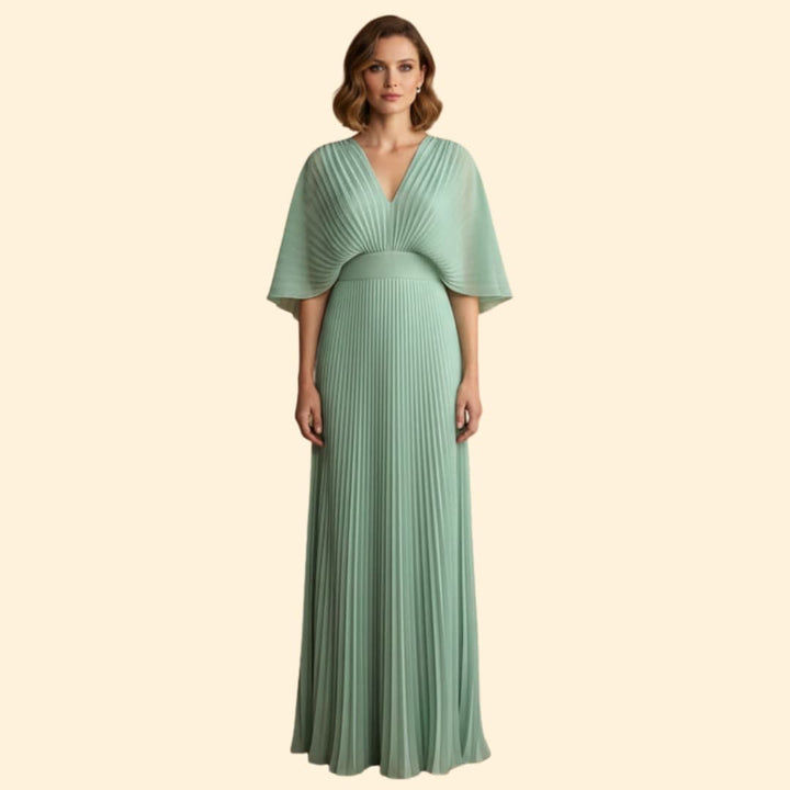 Women's Maxi Dress with Pleated Detail