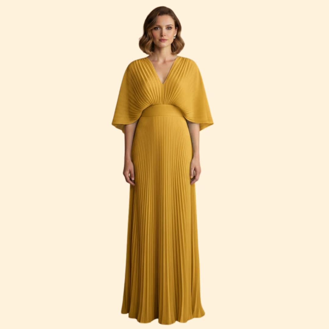 Women's Maxi Dress with Pleated Detail