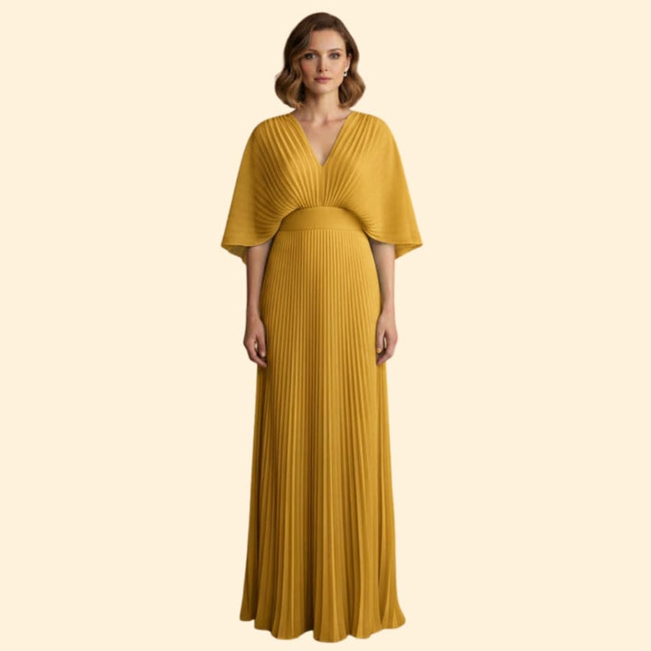 Women's Maxi Dress with Pleated Detail