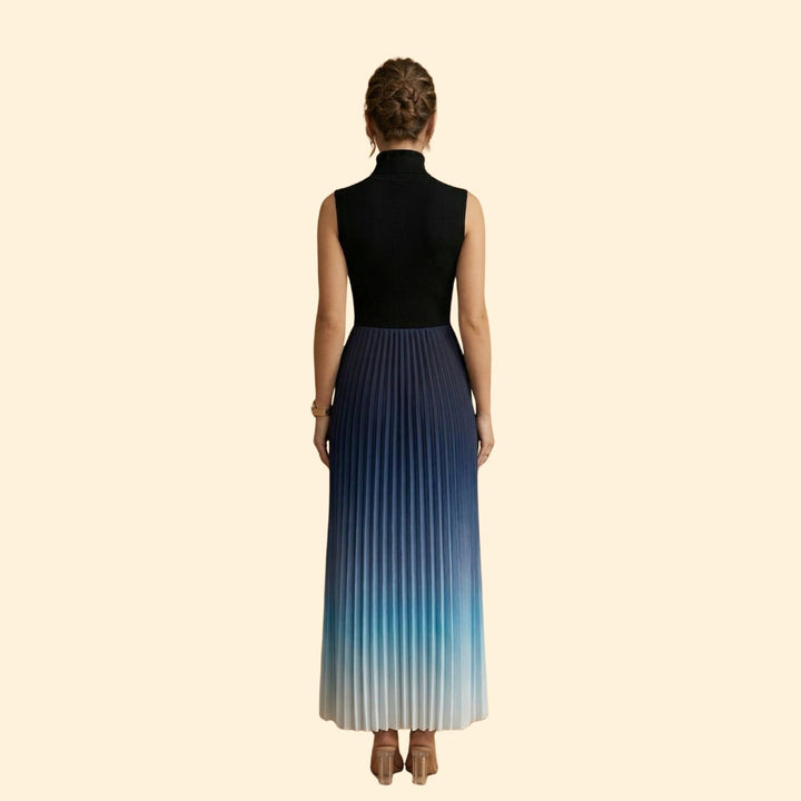 Women’s Maxi Dress with Pleated Ombre Skirt
