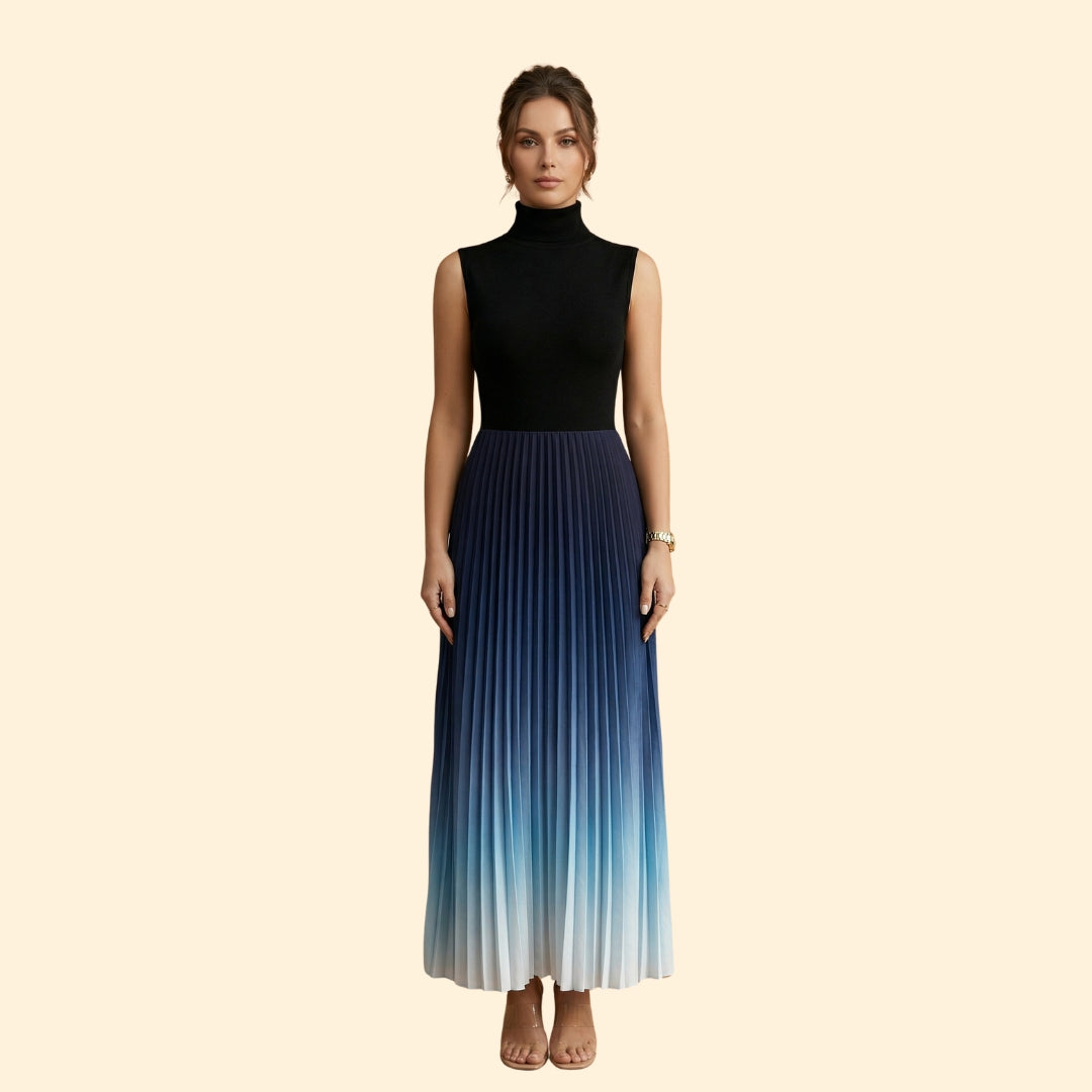 Women’s Maxi Dress with Pleated Ombre Skirt